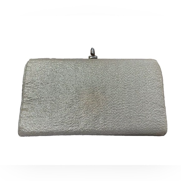 Vintage 50s 60s Handbag Women Small Gold Evening Satchel Clutch Purse Bag Chain - Picture 6 of 12